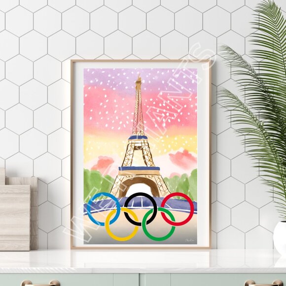 Other - Paris Olympics Eiffel Tower Art Print 11" x 17"